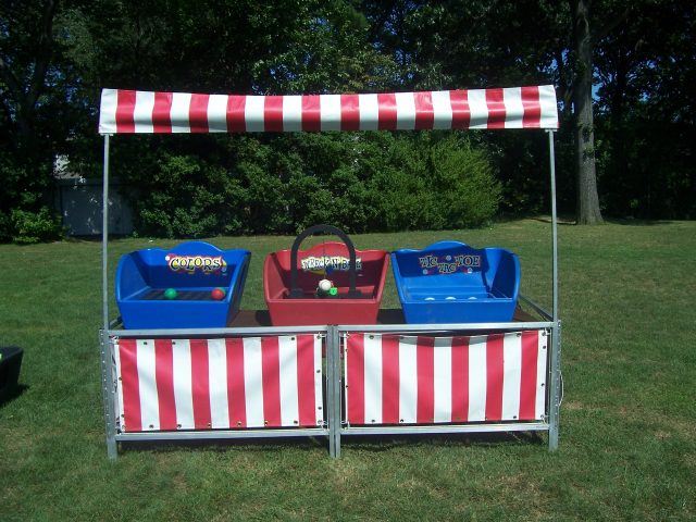 Carnival Booth with 3 Games Colors, Wreck N Ball, and Tic Tac Toe